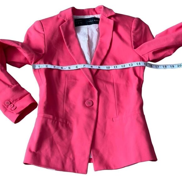 Zara Bright Pink One Button Blazer XSMALL - Picture 10 of 16